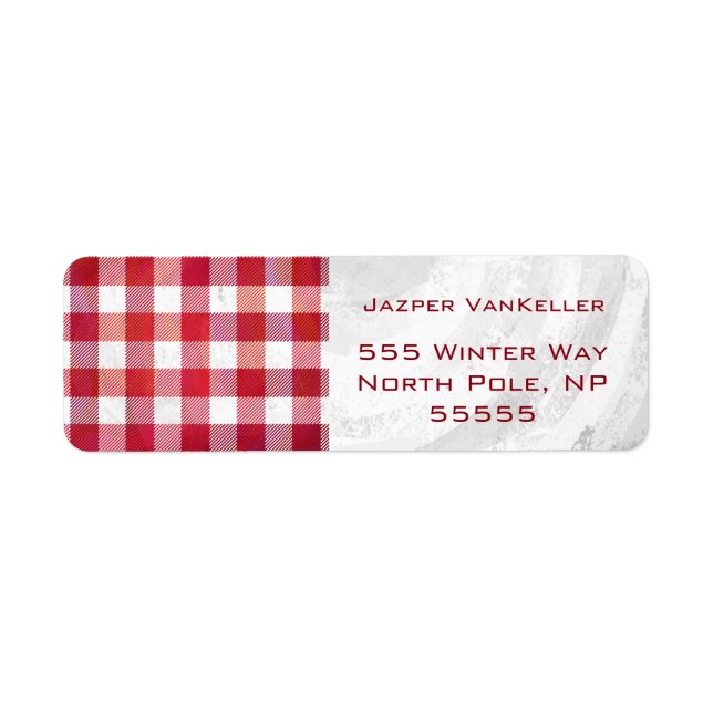 Buffalo Plaid Red and White Label (Front)