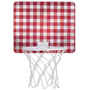Buffalo Plaid Red and White Mini Basketball Hoop