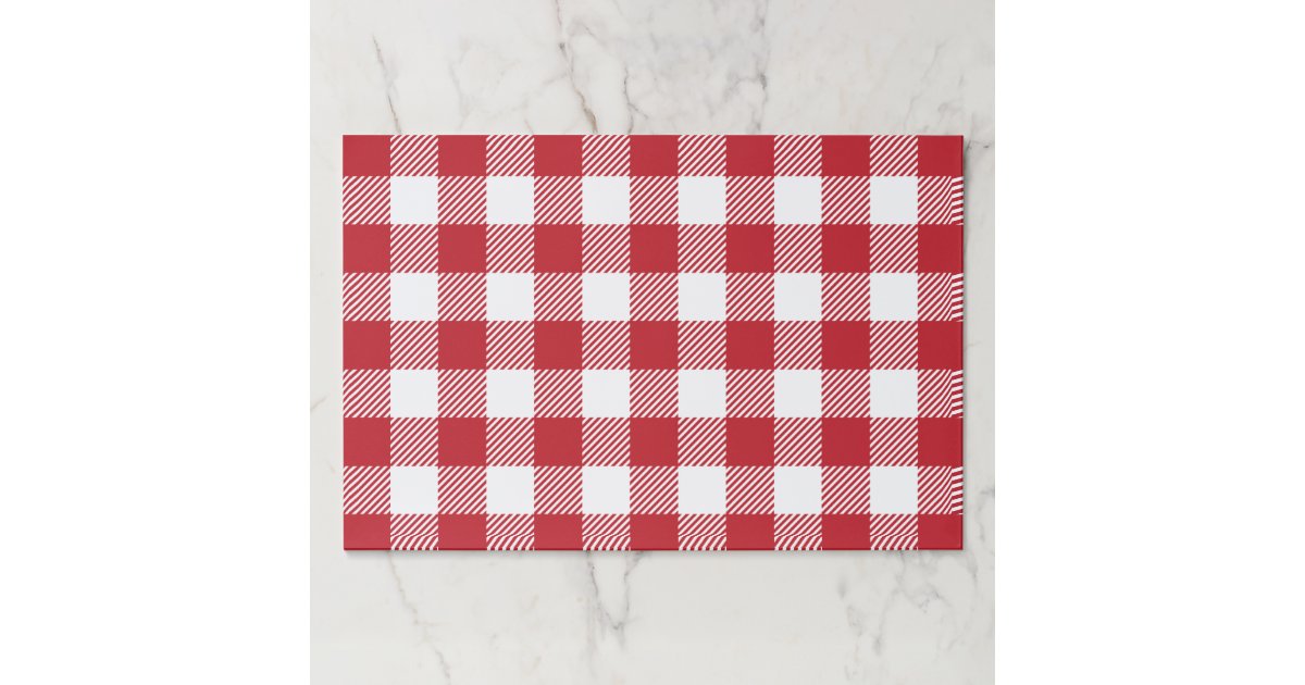 Buffalo Plaid Red and White Paper Placemat