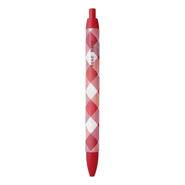 Buffalo Plaid Red and White Pen (Front Vertical)