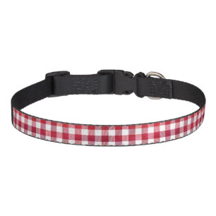 Buffalo Plaid Red and White Pet Collar