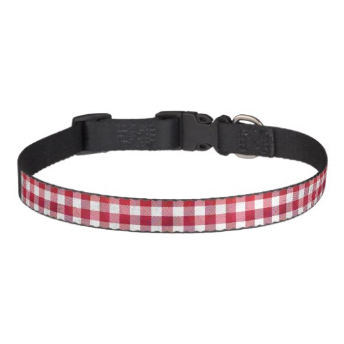 Buffalo Plaid Red and White Pet Collar