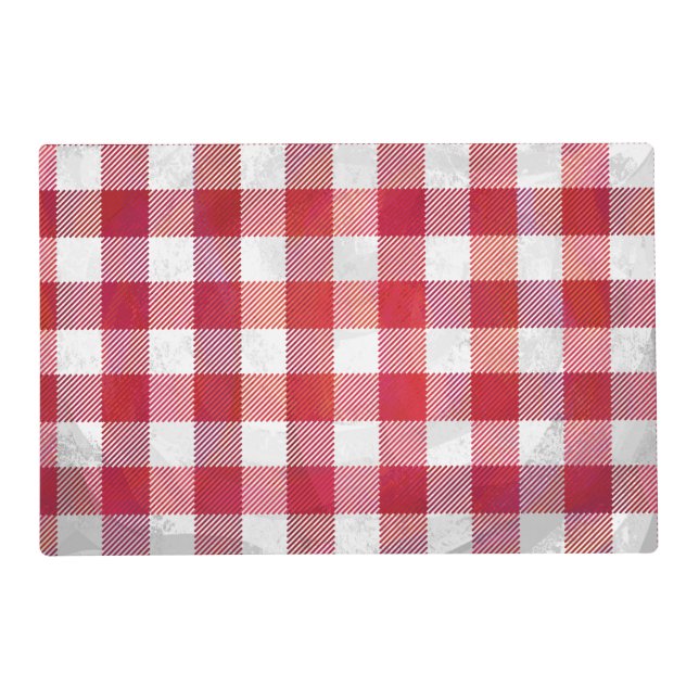 Buffalo Plaid Red and White Placemat (Front)