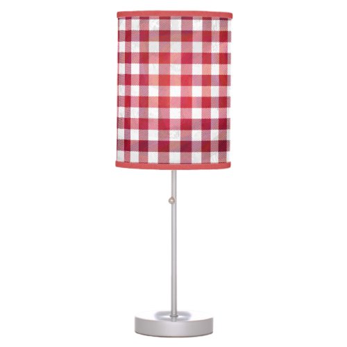 Buffalo Plaid Red and White Table Lamp