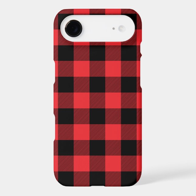 Buffalo Plaid Red Black Check Case-Mate iPhone Case (Back)