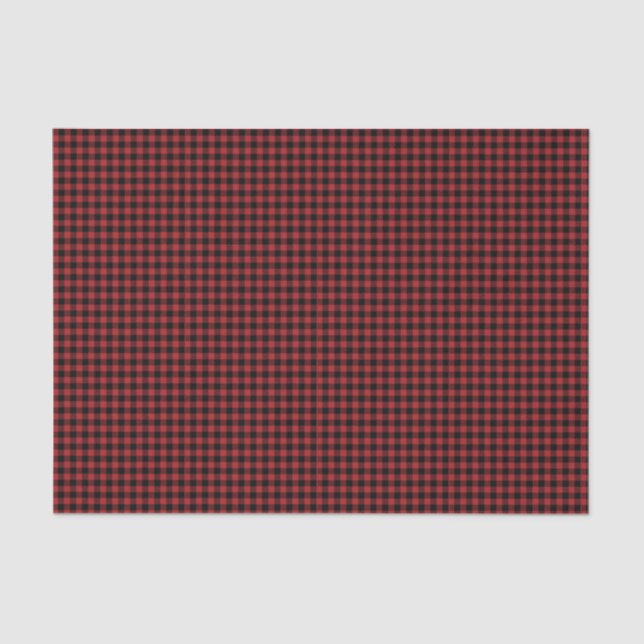 Buffalo Plaid Red black Check Country Lumberjack Tissue Paper (Front)