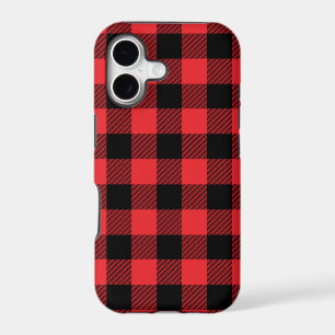 Buffalo Plaid Red Black Check iPhone 17 Case