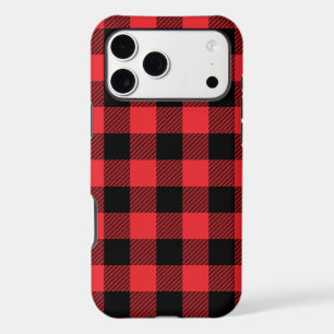 Buffalo Plaid Red Black Check iPhone 17 Pro Max Case