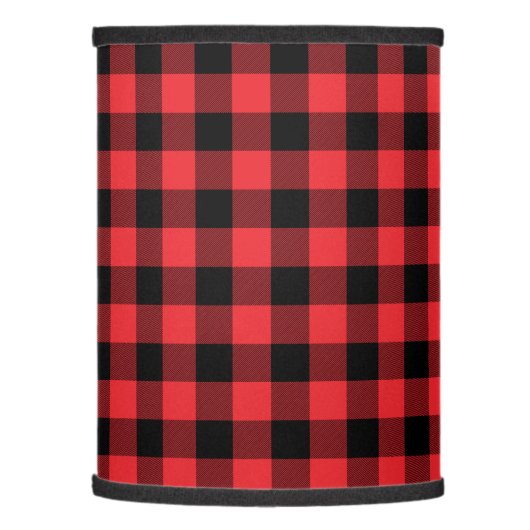 Buffalo Plaid Red Black Check Lamp Shade (Left)