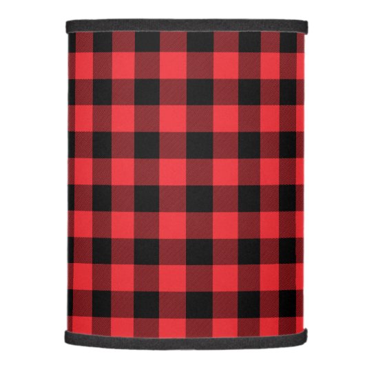 Buffalo Plaid Red Black Check Lamp Shade (Right)