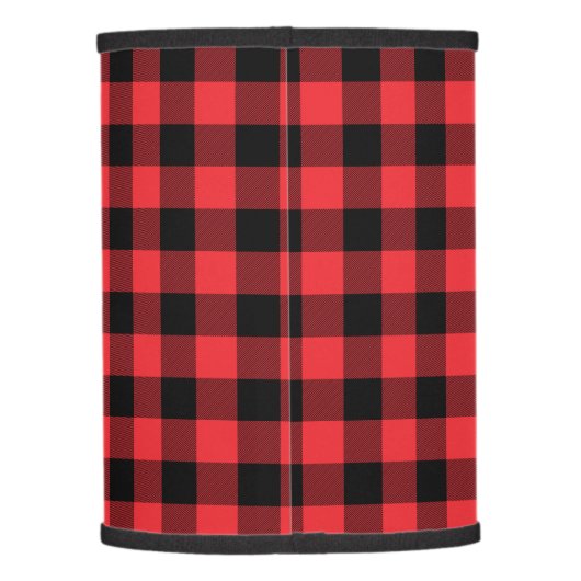 Buffalo Plaid Red Black Check Lamp Shade (Back)