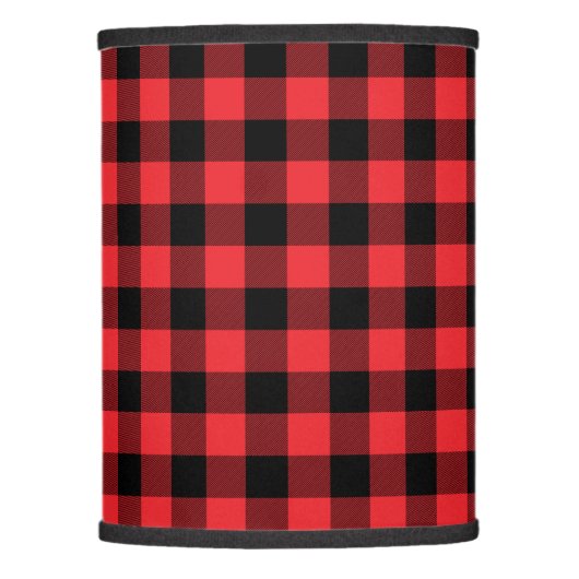 Buffalo Plaid Red Black Check Lamp Shade (Front)