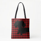 Buffalo Plaid Red & Black Dachshund Messenger Bag