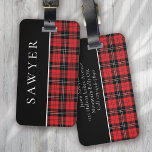 Buffalo Plaid Red Black Monogram Luggage Tag<br><div class="desc">Liven up your luggage with this personalized design that's perfect for travellers</div>