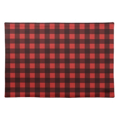 Buffalo Plaid Red Festive Holiday Cloth Placemat