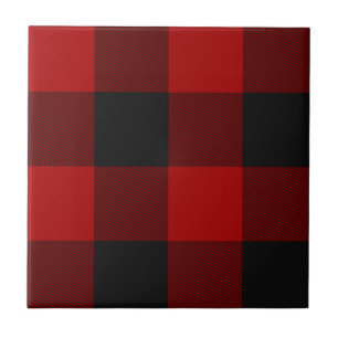 Buffalo Plaid Red Tartan Plaid Pattern Ceramic Tile