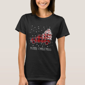 Buffalo Plaid Red Truck Vintage Christmas Country T-Shirt