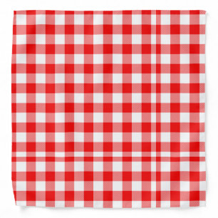 Buffalo Plaid Red White  Bandana