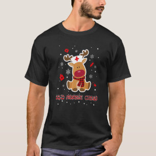 Buffalo Plaid Reindeer L&d Nurse Crew Nursing Xmas T-Shirt