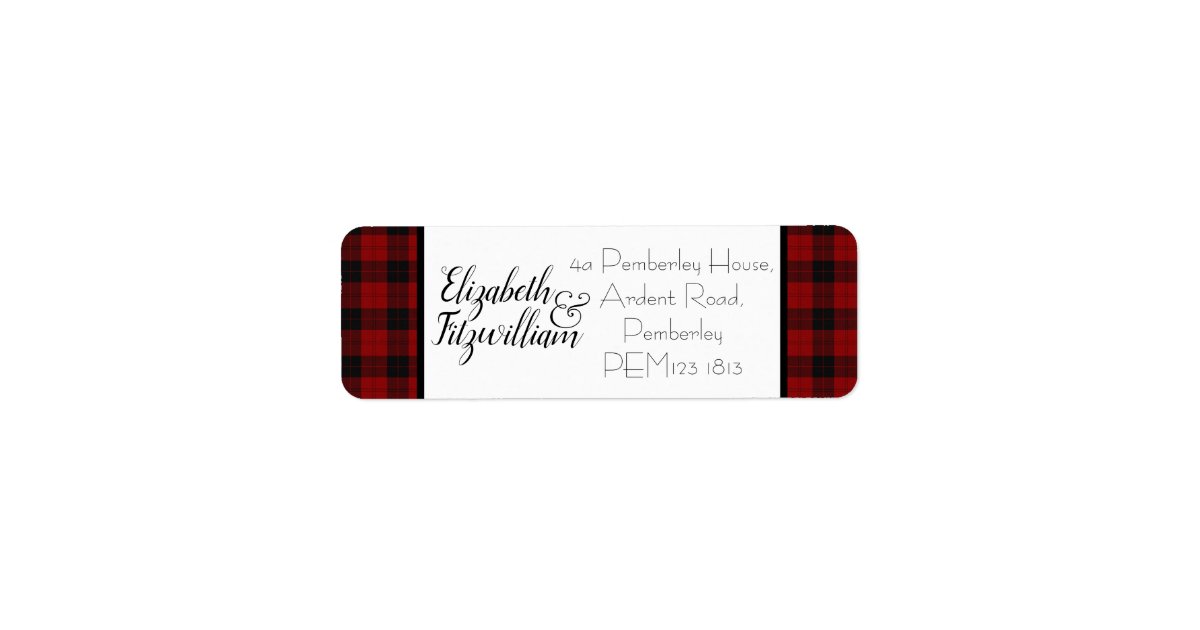 Buffalo Plaid Return Address Label | Zazzle