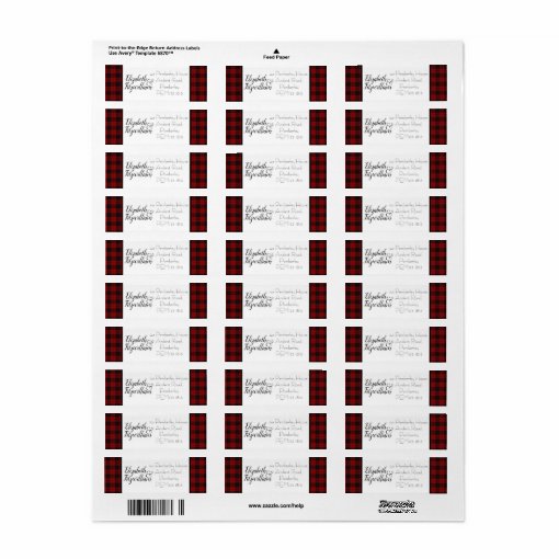 Buffalo Plaid Return Address Label | Zazzle