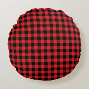 Buffalo Plaid Round Pillow