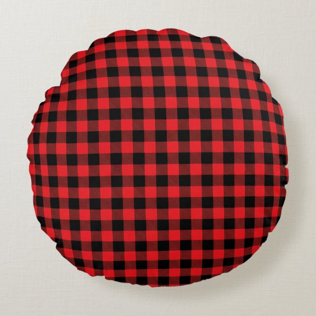 Buffalo Plaid Round Pillow (Front)