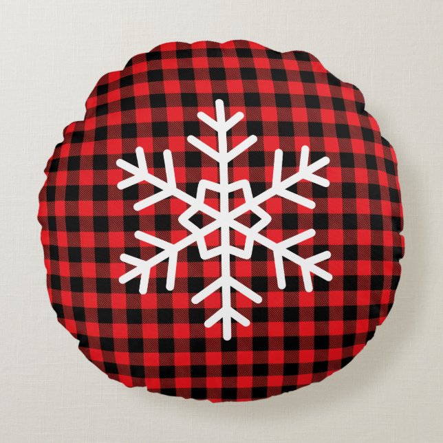 Buffalo Plaid Round Pillow (Front)
