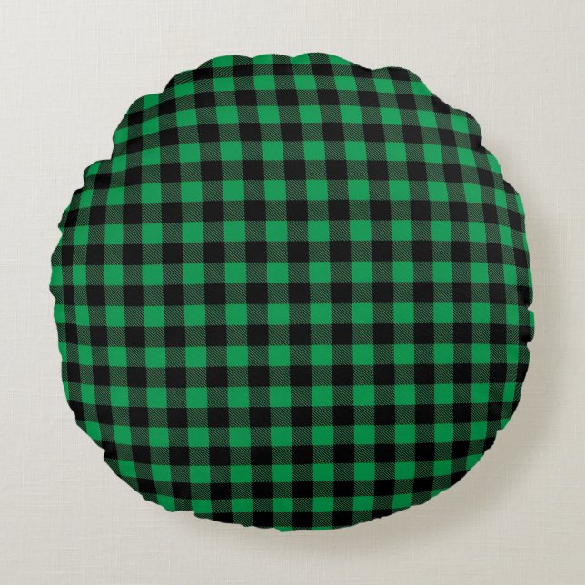 Buffalo Plaid Round Pillow (Front)