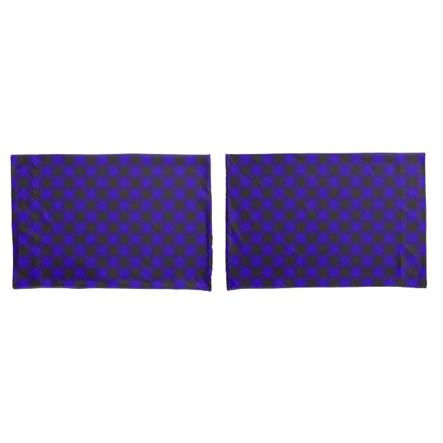 Buffalo Plaid Royal Blue Check Pillow Case (Front-Set)