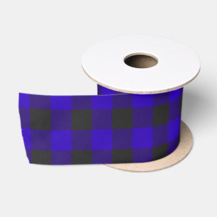 Buffalo Plaid Royal Blue Check Satin Ribbon