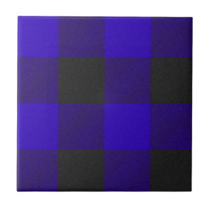 Buffalo Plaid Royal Blue Tartan Plaid Pattern Ceramic Tile