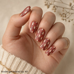 Buffalo Plaid Rustic Christmas Trees Red Minx Nail Art