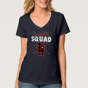 Buffalo Plaid Santa Squad Christmas Family Matchin T-Shirt