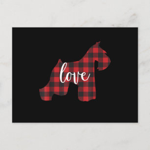 Buffalo plaid schnauzer mom love postcard