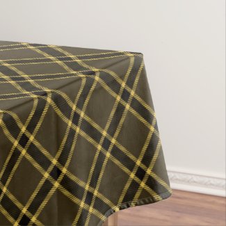 Buffalo plaid, scotish tartan pattern yellow brown tablecloth