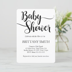 Buffalo Plaid Simple Baby Shower Invitation | Zazzle