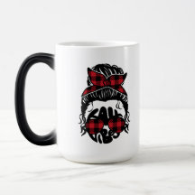 Buffalo Plaid Skull Couple Mug