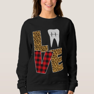 Buffalo Plaid Toothpaste & Tooth Dentist Valentine Sweatshirt