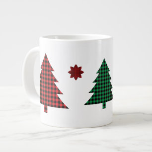 Buffalo Plaid Trees Giant Coffee Mug