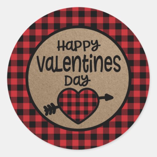 Buffalo Plaid Valentines Day Sticker