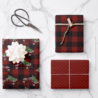 Buffalo Plaid Vintage Pickup Christmas