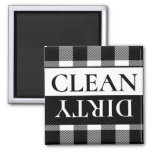 Buffalo Plaid White Black Dirty Clean Dishwasher Magnet at Zazzle