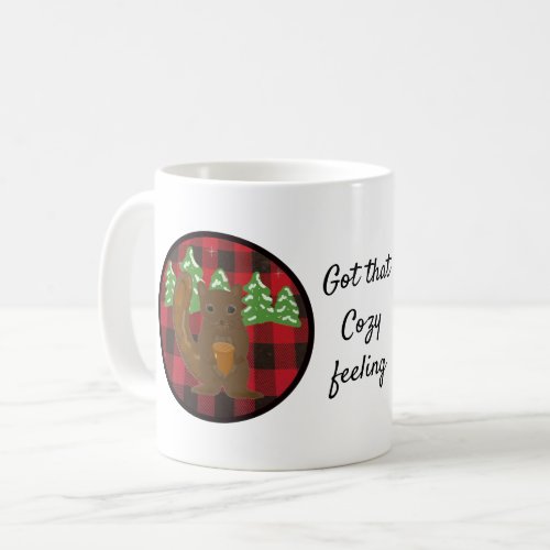 Buffalo Plaid Woodland Animals Coffee Mug