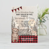 Buffalo Plaid Woodland Baby Shower by mail Invitation (Standing Front)