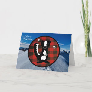 Buffalo Plaid Woodland Christmas Card