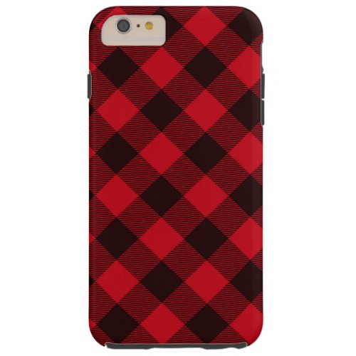 Buffalo Red and Black Plaid Check Lumberjack Tough iPhone 6 Plus Case