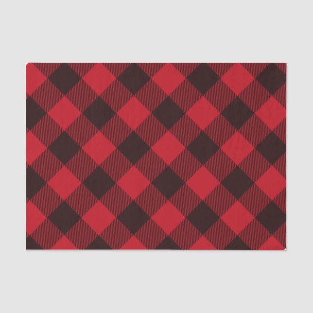 Buffalo Red and Black Plaid Christmas Tissue Paper (Front)