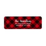 Buffalo Red and Black Plaid Pattern Christmas Label<br><div class="desc">A modern Christmas design,  features a buffalo red plaid pattern</div>