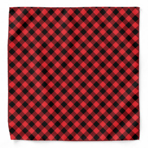 Buffalo Red Black Check Plaid Bandana